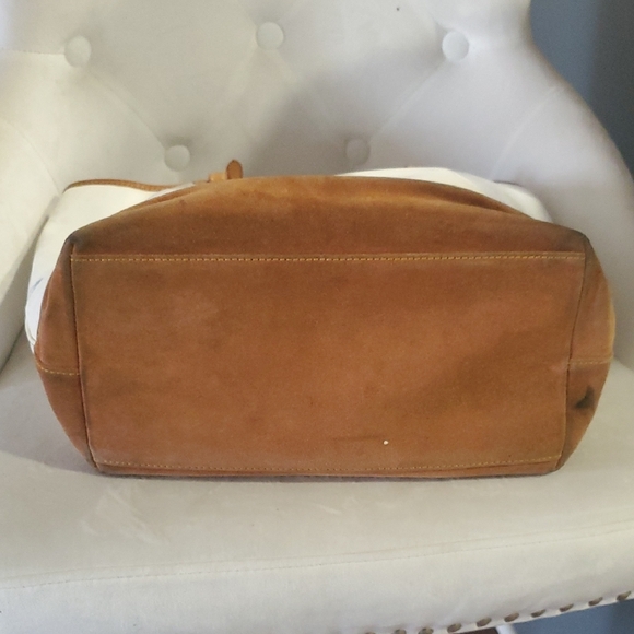 Dooney & Bourke White  and Brown Tote Bag - Picture 8 of 16